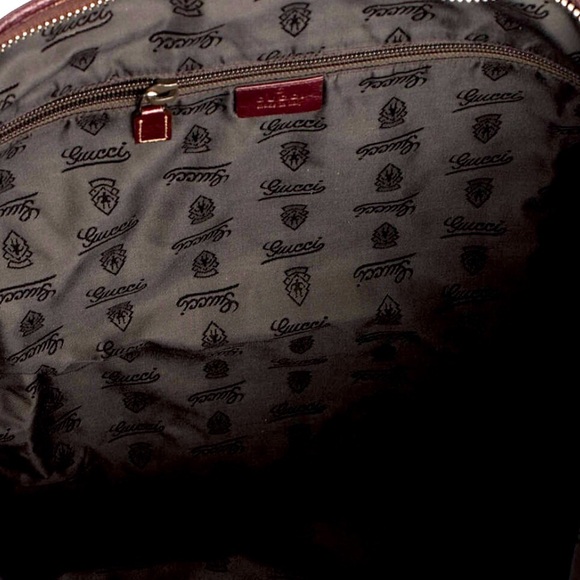 M GUCCI Supreme Wine Leather Oversized Messenger Top Zip Bag With: DUST BAG - Picture 12 of 16